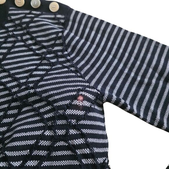 Derek Lam 10 Crosby Navy Geo Print Pullover Cotton Sweater S - Picture 6 of 6